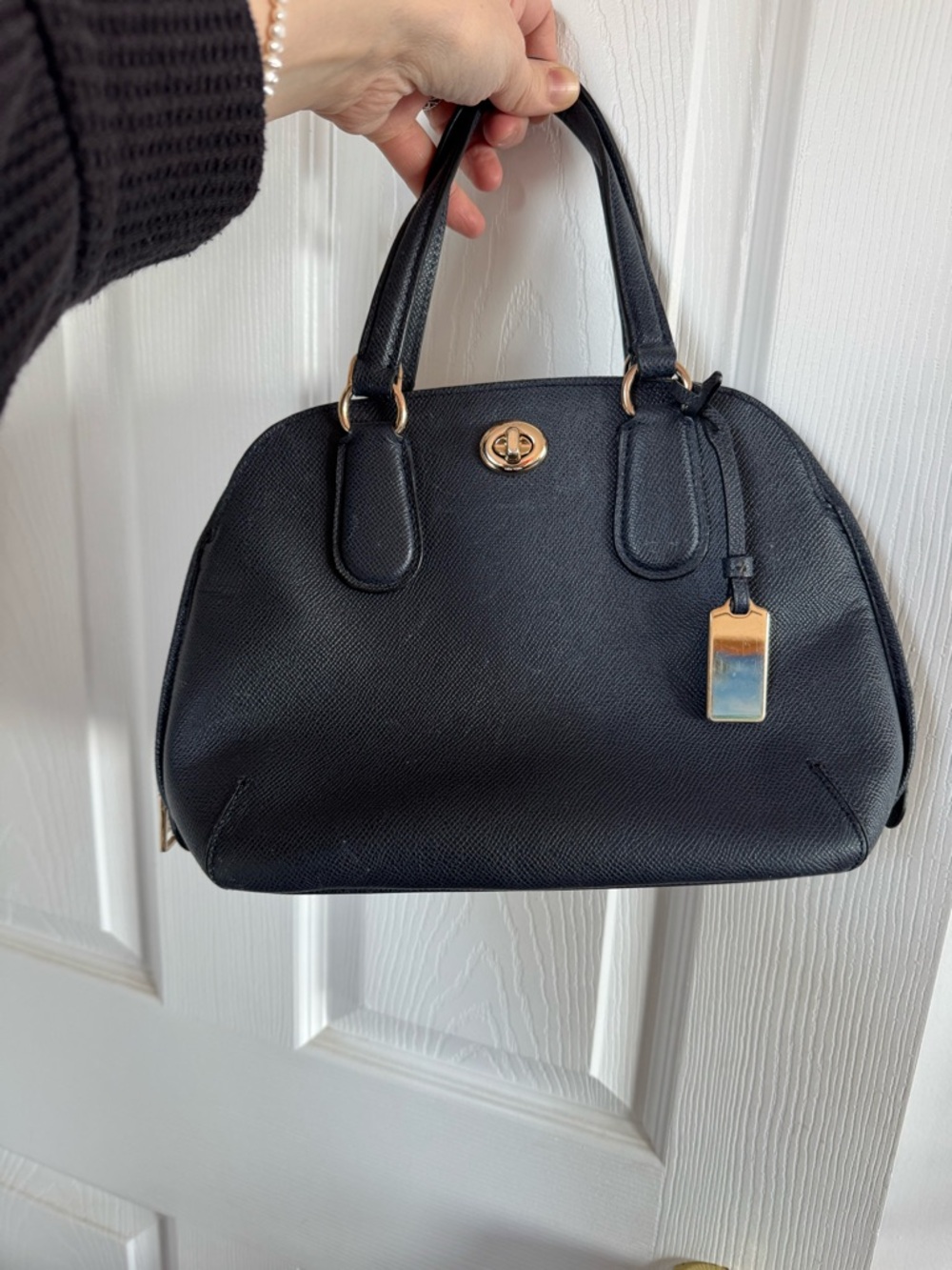 Coach Navy Blue Dome Satchel